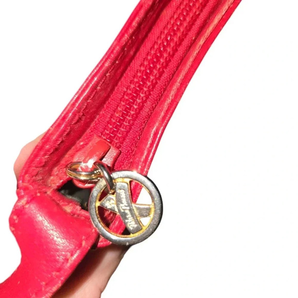 Vintage Paloma Picasso RED Leather X Gold Logo Shoulder Bag - Picture 5 of 9